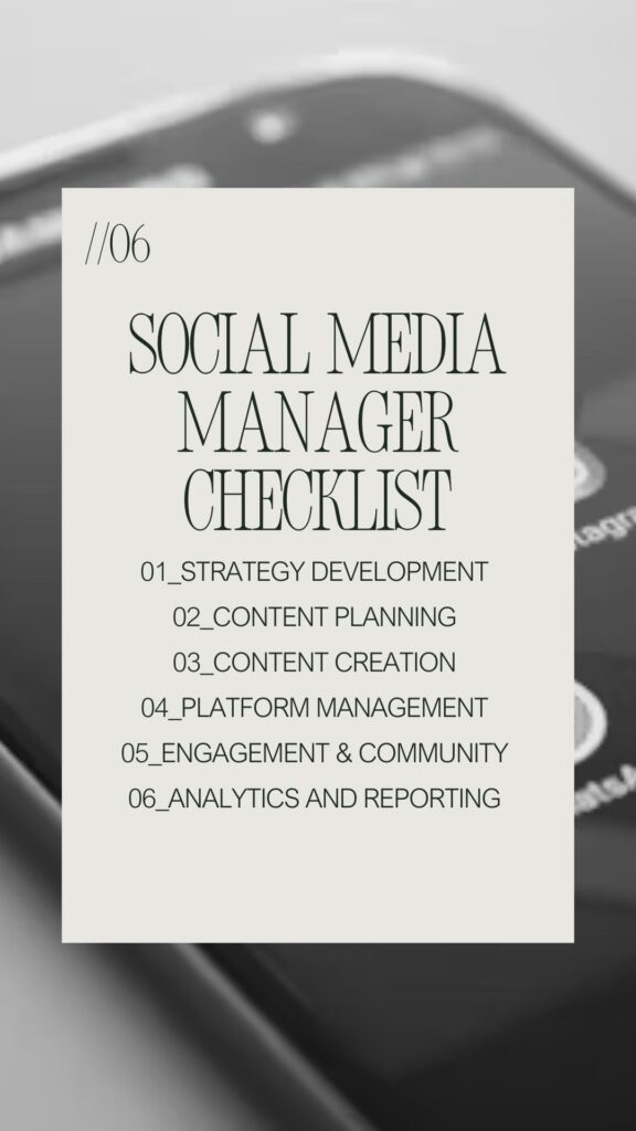 Social Media Manager Checklist